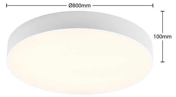 Arcchio LED mennyezeti lámpa Noabelle, Ø 80 cm, fehér, fém, dimmelhető, Fehér / opál, Konyha, fém, Modern