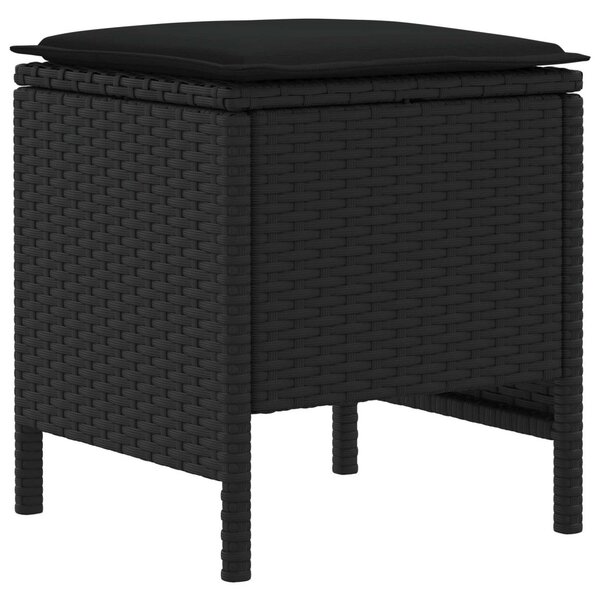 VidaXL Kerti lábtartó 2 Darab Fekete 38 x 38 x 45 cm PE Rattan