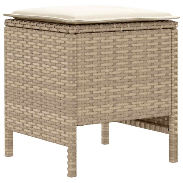VidaXL Kerti lábtartó 2 Darab Beige és krém 38 x 38 x 45 cm PE Rattan