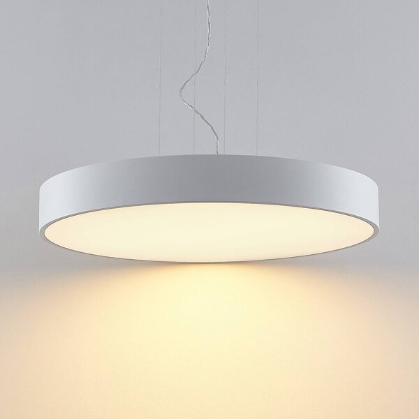 Arcchio LED-es függőlámpa Noabelle, Ø 80 cm, fehér, fém, dimmelhető, Fehér / opál, Konyha, fém, Modern