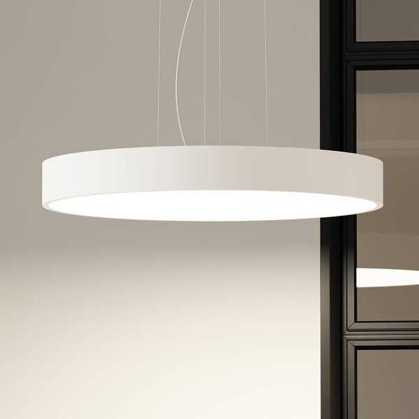 Arcchio LED-es függőlámpa Noabelle, Ø 80 cm, fehér, fém, dimmelhető, Fehér / opál, Konyha, fém, Modern