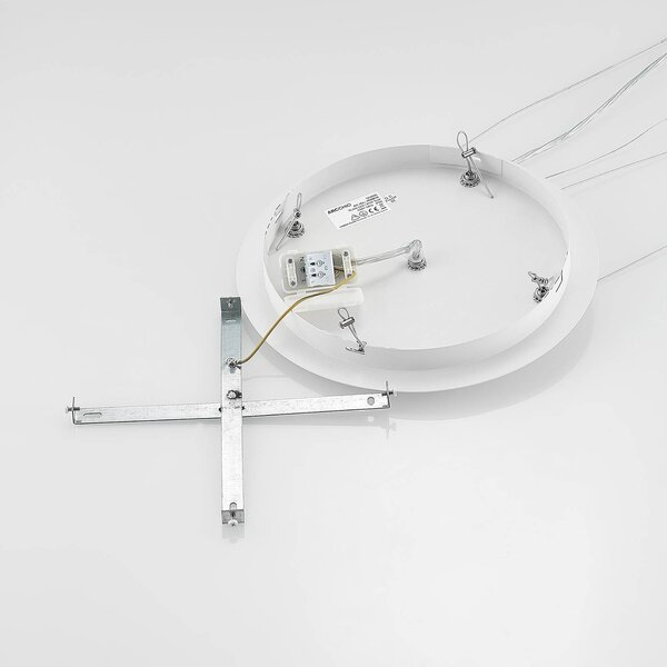 Arcchio LED-es függőlámpa Noabelle, Ø 80 cm, fehér, fém, dimmelhető, Fehér / opál, Konyha, fém, Modern
