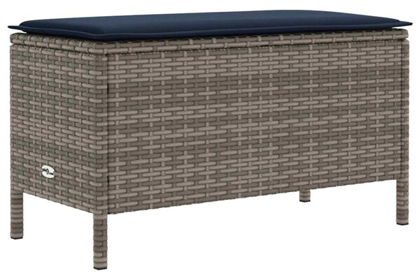 Kerti lábtartó Szürke és sötétkék 80 x 38 x 42 cm PE Rattan