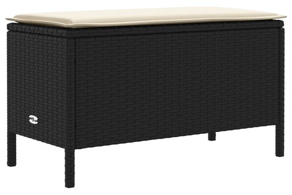 Kerti lábtartó Fekete és Krém 80 x 38 x 45 cm PE Rattan
