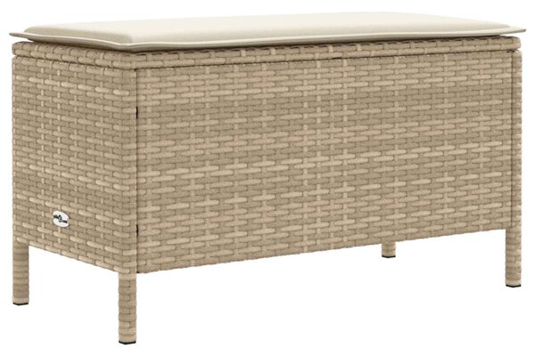 VidaXL Kerti lábtartó párnával Beige és krém 80 x 38 x 42 cm PE Rattan