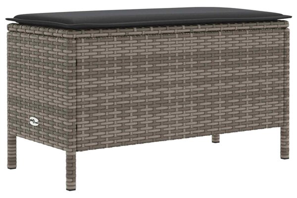 VidaXL Kerti lábtartó Szürke és sötétszürke 80 x 38 x 45 cm PE Rattan