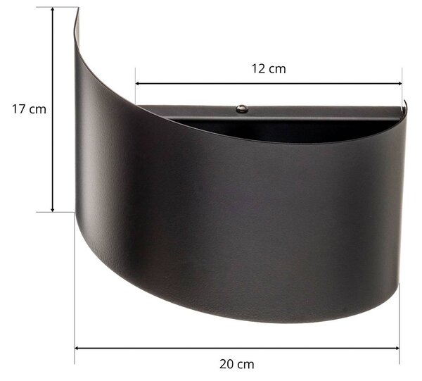 EMIBIG LIGHTING Vero fali világítás lakkozott acélból, fekete, dimmelhető, Fekete, Nappali / Étkező, fém, Modern