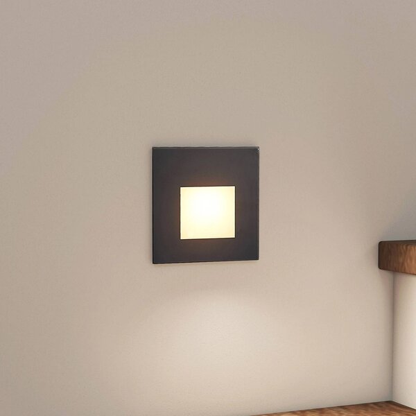 Arcchio LED-es süllyesztett lámpa Vexi, 7,8 cm x cm, fekete, CCT, dimmelhető, Fekete, Folyosó, Alumínium, Modern