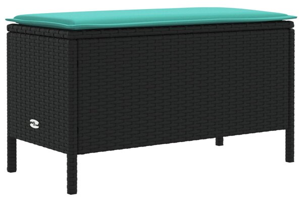 Kerti lábtartó Fekete és Türkiz 80 x 38 x 42 cm PE Rattan