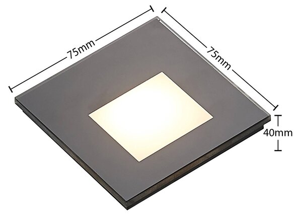 Arcchio LED-es süllyesztett lámpa Vexi, 7,8 cm x cm, fekete, CCT, dimmelhető, Fekete, Folyosó, Alumínium, Modern