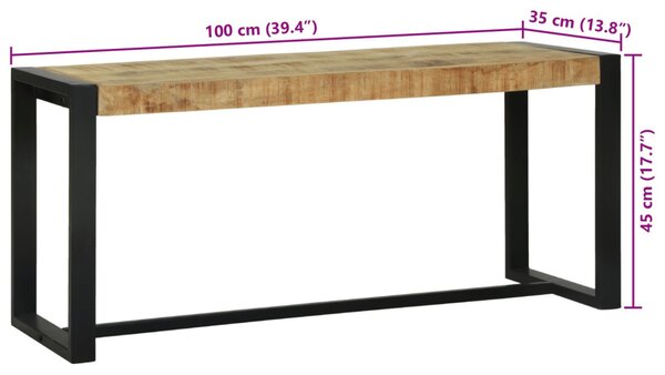 Pad 100x35x45 cm Tömör durva mangófából