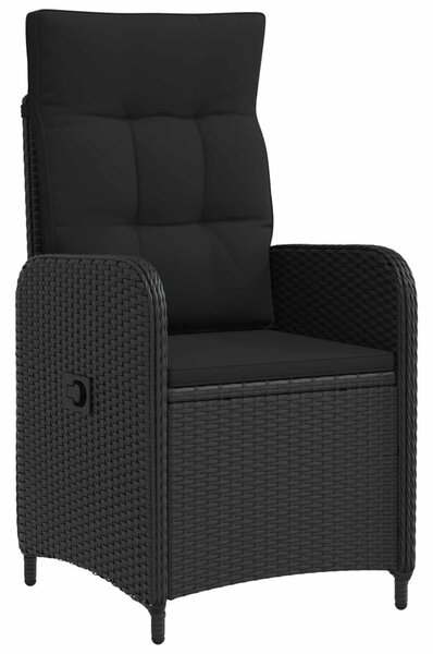 VidaXL Kültéri étkező szett 3 pcs Fekete polirattan
