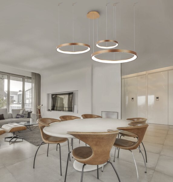 Design LED fényerőszabályzó csillár Agnes 38+58+78 arany