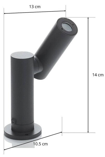 Lucande Narea LED-es állólámpa, állítható, 14 cm-es, Alu / szürke / cink, Alumínium, Modern