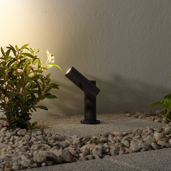 Lucande Narea LED-es állólámpa, állítható, 14 cm-es, Alu / szürke / cink, Alumínium, Modern