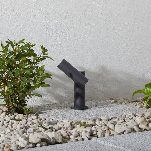 Lucande Narea LED-es állólámpa, állítható, 14 cm-es, Alu / szürke / cink, Alumínium, Modern