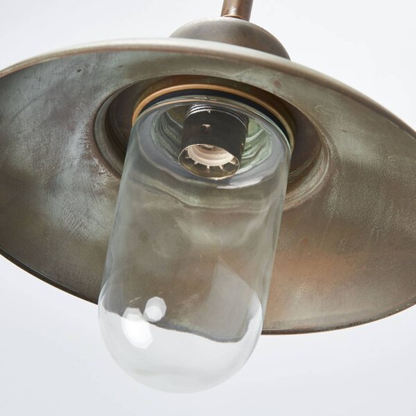 Moretti Luce Casale kültéri fali lámpa, magasság 60cm, antik sárgaréz, Bronz / antik sárgaréz, Sárgaréz, Antik