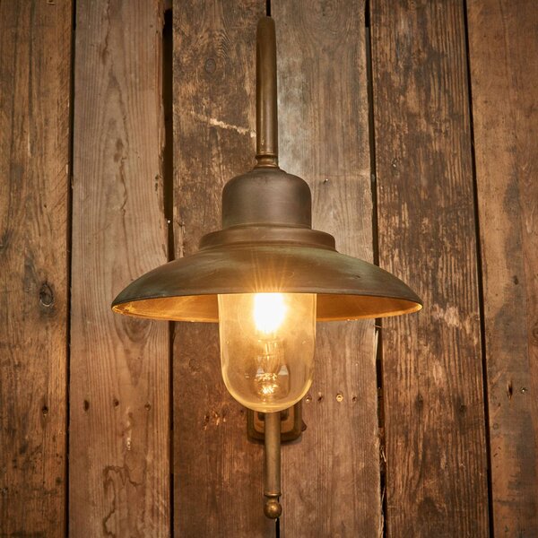 Moretti Luce Casale kültéri fali lámpa, magasság 60cm, antik sárgaréz, Bronz / antik sárgaréz, Sárgaréz, Antik