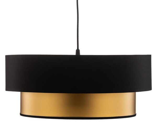 Maco Design Dorina függőlámpa, fekete/arany Ø 50cm, dimmelhető, Fekete, Nappali / Étkező, Műanyag, Modern