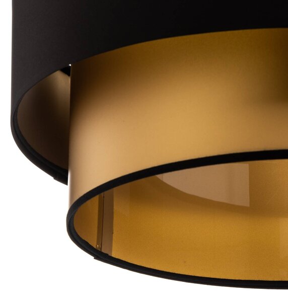 Maco Design Dorina függőlámpa, fekete/arany Ø 50cm, dimmelhető, Fekete, Nappali / Étkező, Műanyag, Modern
