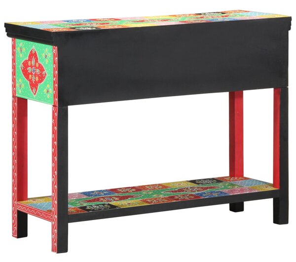 Színes Konzolasztal 100x30x75 cm Tömör Mangófából