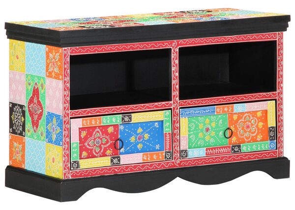TV Szekrény Színes 80x35x50 cm Tömör Mangófából