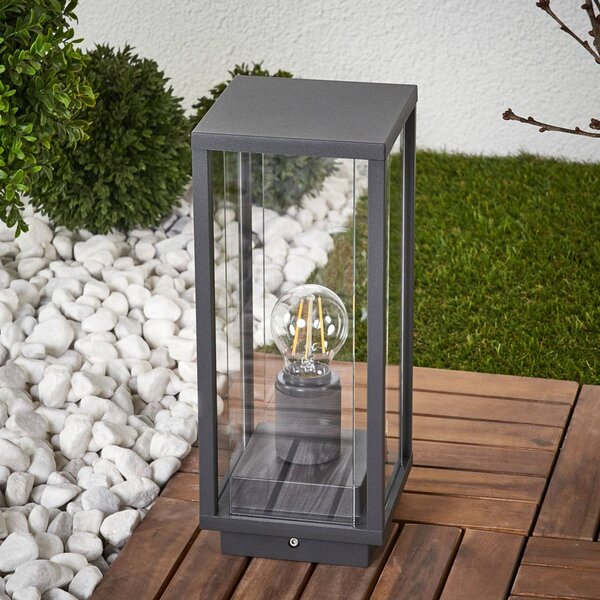 Lucande Annalea állólámpa, 35 cm, antracit, IP54, dimmelhető, Fekete, Alumínium, Modern
