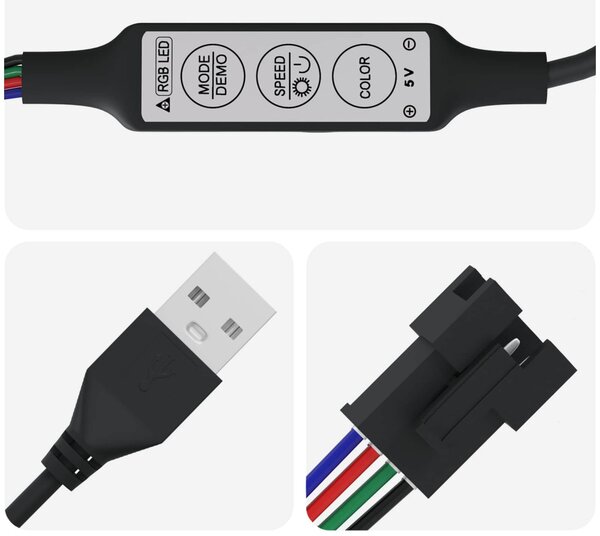 LED szalag 2 pcs Fekete és Fehér 1745 mm Réz és műanyag