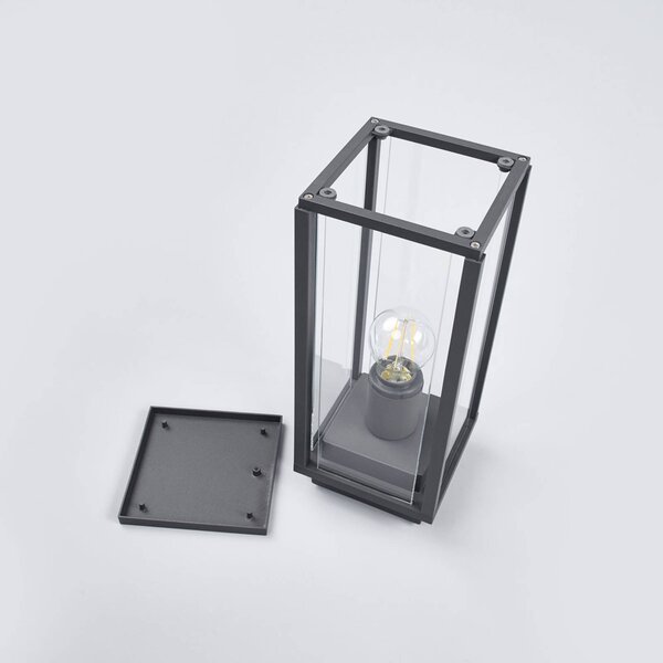 Lucande Annalea állólámpa, 35 cm, antracit, IP54, dimmelhető, Fekete, Alumínium, Modern