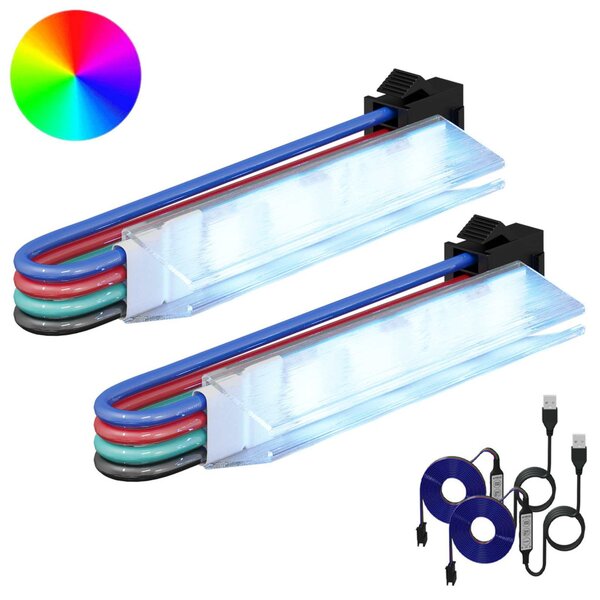 LED szalag 2 pcs Fekete és Fehér 1745 mm Réz és műanyag
