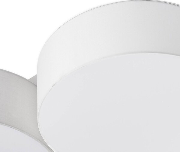 Lindby Janita LED-es mennyezeti lámpa, 3 lámpás, három színű, dimmelhető, Fekete, Nappali / Étkező, Textil / szövet / selyem, Modern