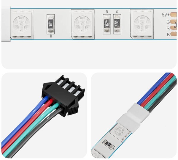 LED szalag 2 pcs Fekete és Fehér 1745 mm Réz és műanyag