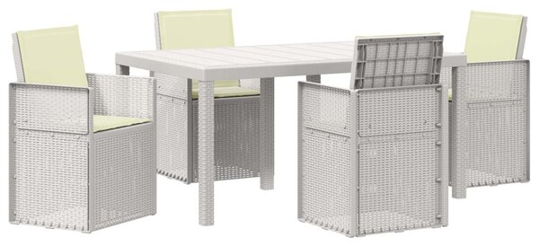 Kert étkező szett 5 db Fehér és Krém színű PP