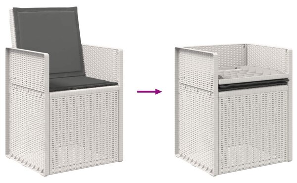 VidaXL Kerti étkező székek 2 pcs Fehér és Antracitszürke PP