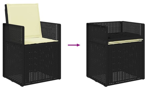 VidaXL Kert étkező szett párnával 3 pcs Antracitszürke és Krémszínű PP