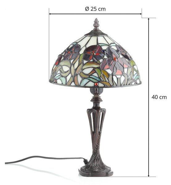 Artistar ELINE klasszikus Tiffany stílusú lámpa 40 cm, Barna / rozsda, Nappali / Étkező, fém, Tiffany