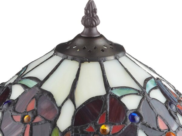 Artistar ELINE klasszikus Tiffany stílusú lámpa 40 cm, Barna / rozsda, Nappali / Étkező, fém, Tiffany