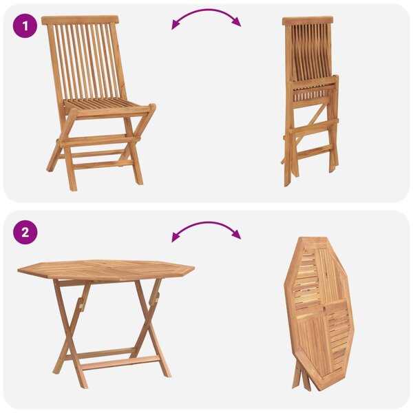 VidaXL Kert Bistro Készlet 3 pcs Barna Tömör teakfa