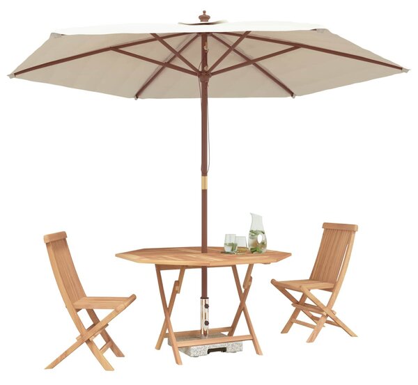 VidaXL Kert Bistro Készlet 3 pcs Barna Tömör teakfa