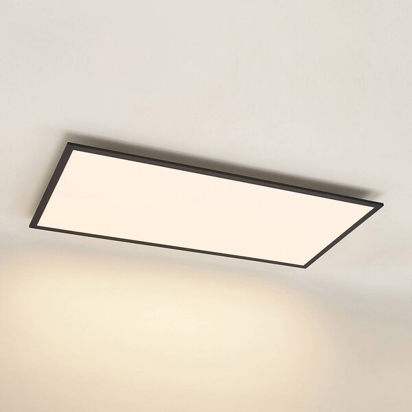 Lindby LED panel Nelios, 120 x 60 cm, CCT, fekete, fém, dimmelhető, Fekete, Konyha, Alumínium, Modern