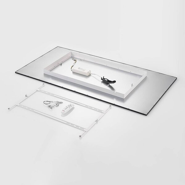 Lindby LED panel Nelios, 120 x 60 cm, CCT, fekete, fém, dimmelhető, Fekete, Konyha, Alumínium, Modern