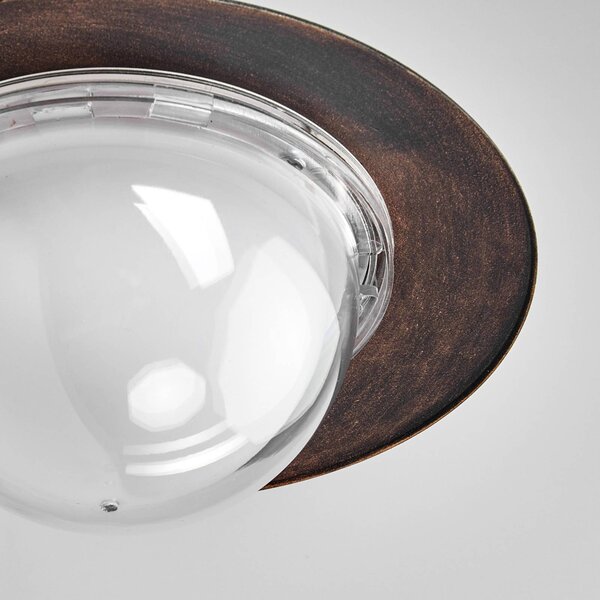 Lindby LED kültéri fali lámpa Clea, szélesség 24 cm, fém, Réz, Rozsdamentes acél, Modern