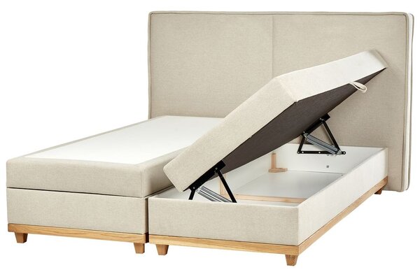 Boxspring ágy tárolóval DYNASTY 180 x 200 cm Bézs