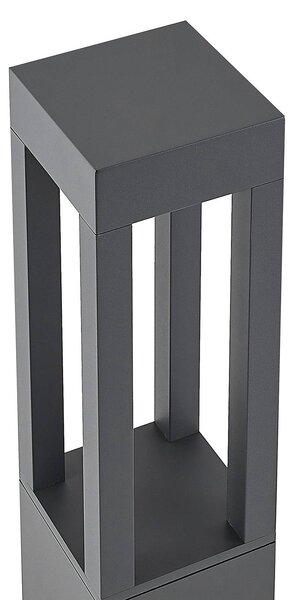 Arcchio LED-es oszloplámpa Lienna, 60 cm, szürke, fém, IP65, Alu / szürke / cink, Alumínium, Modern