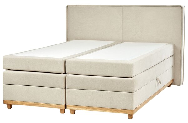 Boxspring ágy tárolóval DYNASTY 180 x 200 cm Bézs
