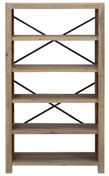 5-szintes tömör akácfa könyvespolc 80 x 30 x 140 cm