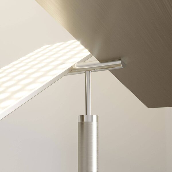 Lucande LED álló világítás Parthena, nikkel, fém, 180 cm, dimmelhető, Alu / szürke / cink, Nappali / Étkező, fém, Modern