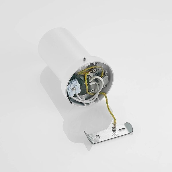 Arcchio Brinja spotlámpa, fehér, kerek, 12 cm magas, Ø 6 cm, dimmelhető, Fehér / opál, Nappali / Étkező, Alumínium, Modern