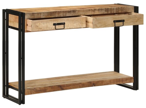 Konzolasztal fiókkal Barna 120 x 33 x 75 cm Tömör Mangófát