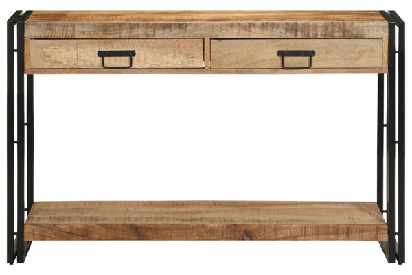Konzolasztal fiókkal Barna 120 x 33 x 75 cm Tömör Mangófát